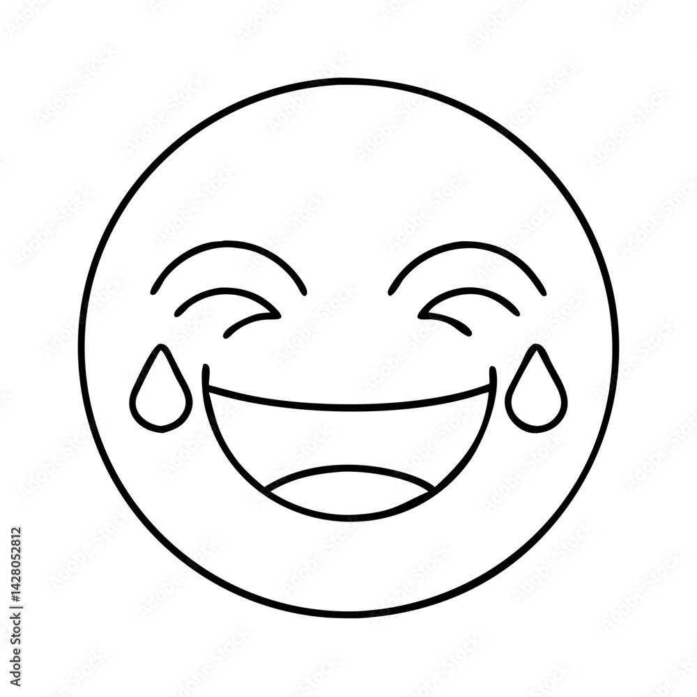 laughing face with tears icon, laughing face with tears line art - simple line art of laughing face with tears, perfect for laughing face with tears logos and icons laughing face with tears icon, laughing face with tears line art - simple line art of laughing face with tears, perfect for laughing face with tears logos and icons