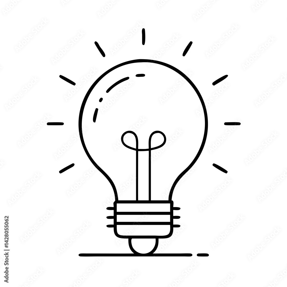 light bulb icon, light bulb line art - simple line art of light bulb, perfect for light bulb logos and icons light bulb icon, light bulb line art - simple line art of light bulb, perfect for light bulb logos and icons