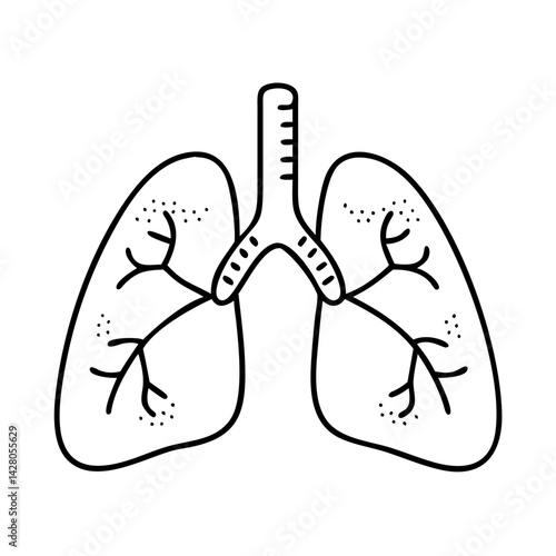lungs for breathing exercises icon, lungs for breathing exercises line art - simple line art of lungs for breathing exercises, perfect for lungs for breathing exercises logos and icons