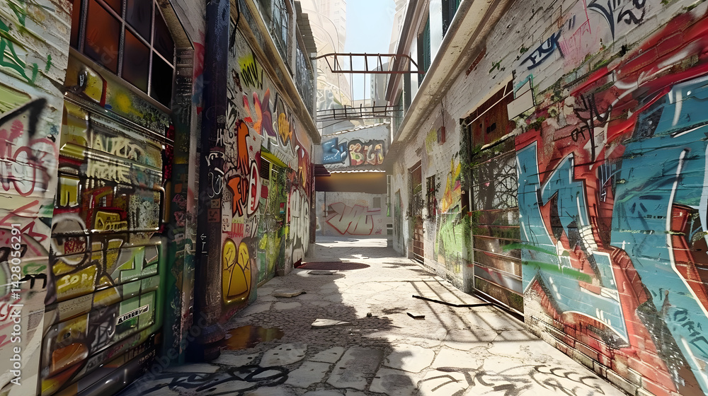 Fototapeta premium Graffiti Street Cinematic