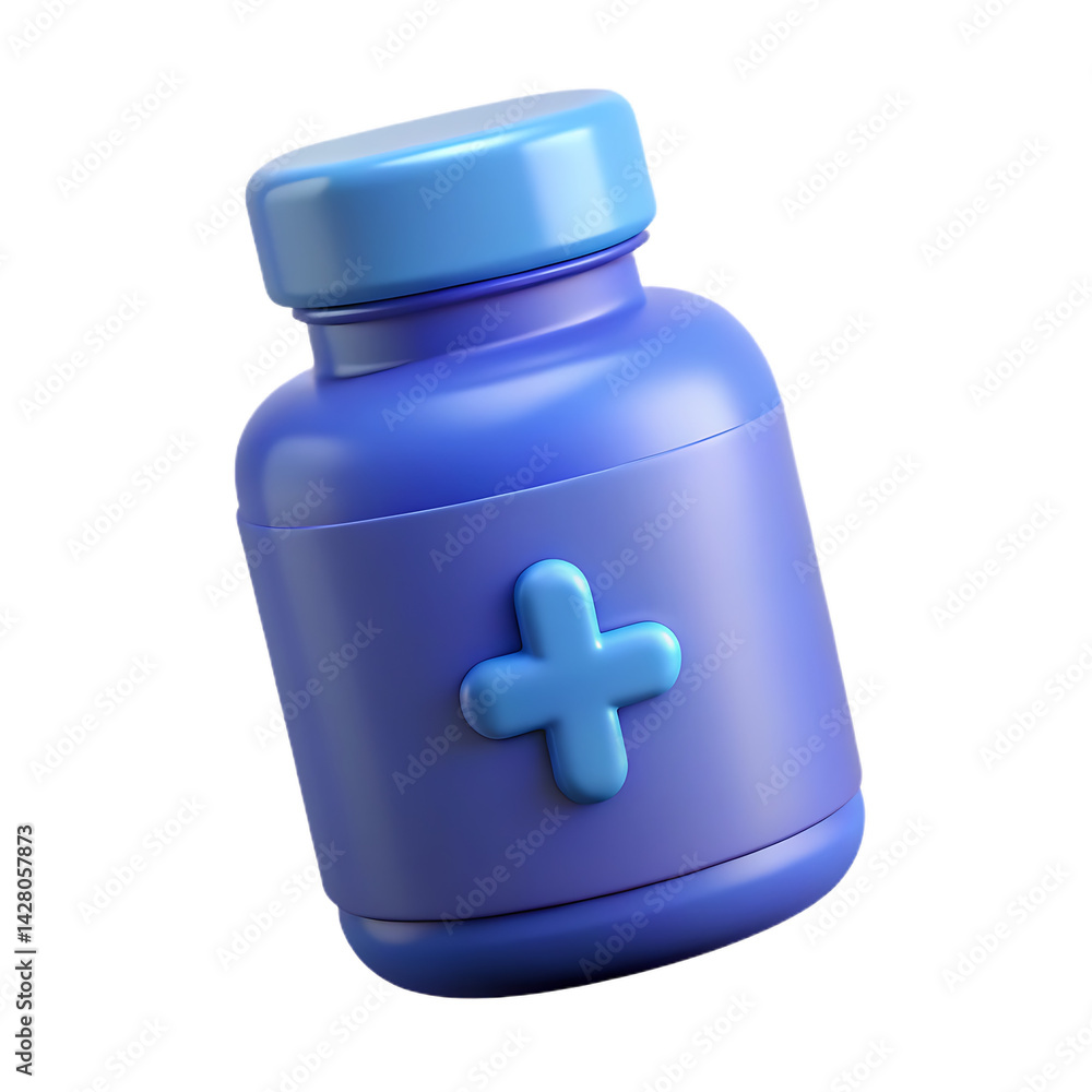 Blue Medicine Bottle Render Medical Container Pharmacy Healthcare Supplement Pill Bottle Doctor Prescription Isolated On White Blue Medicine Bottle Render Medical Container Pharmacy Healthcare Supplement Pill Bottle Doctor Prescription Isolated On White