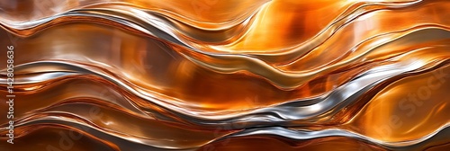 Obraz  z motywem Abstract metallic waves