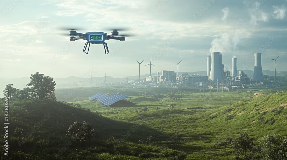 Advanced farming technology is showcased through the use of a smart agriculture drone that monitors crops with precision Advanced farming technology is showcased through the use of a smart agriculture drone that monitors crops with precision