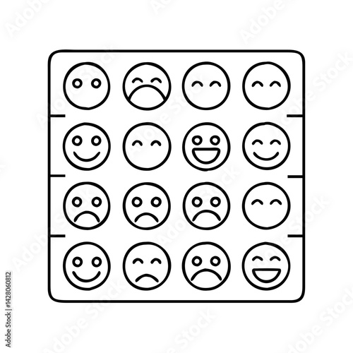 mood tracker chart icon, mood tracker chart line art - simple line art of mood tracker chart, perfect for mood tracker chart logos and icons