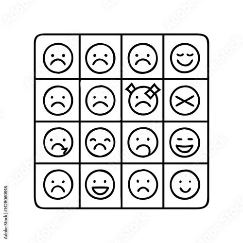 mood tracker chart icon, mood tracker chart line art - simple line art of mood tracker chart, perfect for mood tracker chart logos and icons