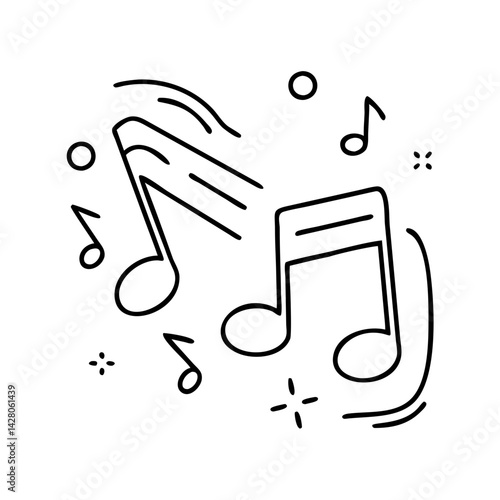 music notes for relaxation icon, music notes for relaxation line art - simple line art of music notes for relaxation, perfect for music notes for relaxation logos and icons