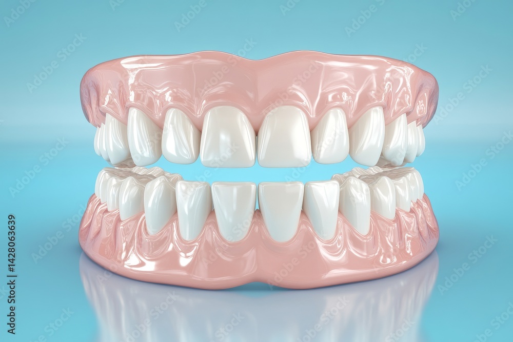 Obraz premium A bright and glossy smile is the result of good oral care and healthy teeth through proper dental hygiene
