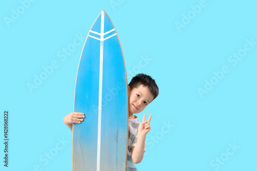 Cute little Asian boy with ...