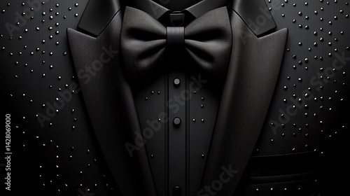 Elegant Black Tuxedo with Crystal Detail