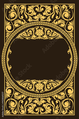 Decorative ornate floral blank design card template