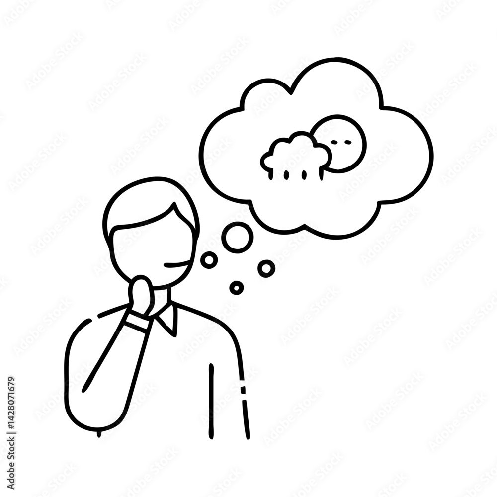 person with thought bubble icon, person with thought bubble line art - simple line art of person with thought bubble, perfect for person with thought bubble logos and icons person with thought bubble icon, person with thought bubble line art - simple line art of person with thought bubble, perfect for person with thought bubble logos and icons