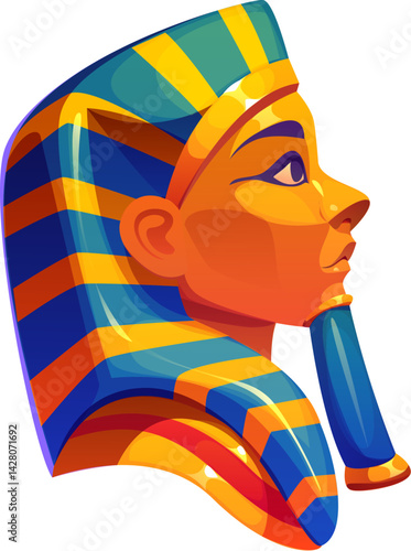 Ancient Egypt game icon of Egyptian Pharaoh mask for asset, cartoon vector item. Ancient Egypt treasure arcade game element and asset of Egyptian king mummy from Pharaoh tomb for adventure game