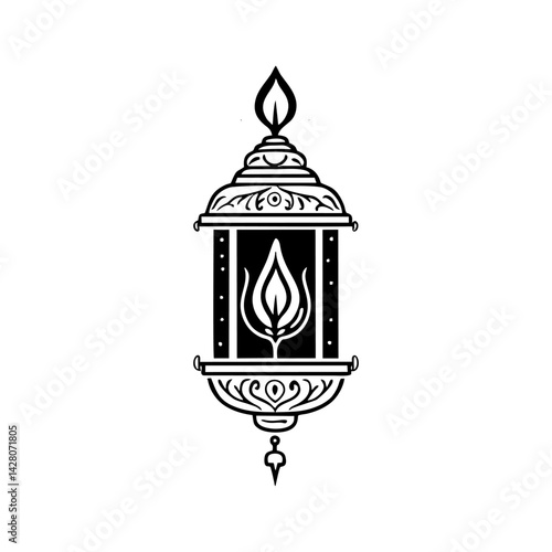 Ancient Lantern - Vector Icon...