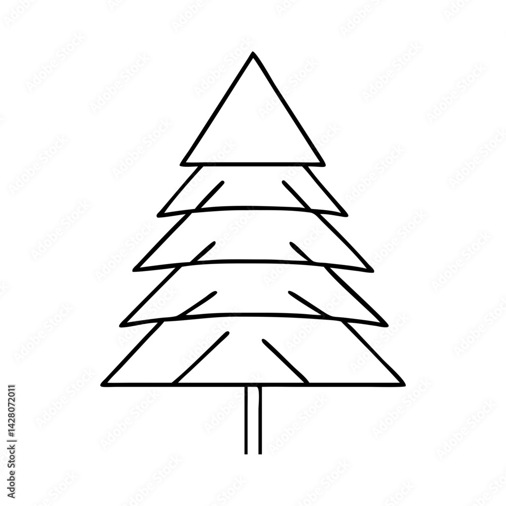 pine tree icon, pine tree line art - simple line art of pine tree, perfect for pine tree logos and icons pine tree icon, pine tree line art - simple line art of pine tree, perfect for pine tree logos and icons