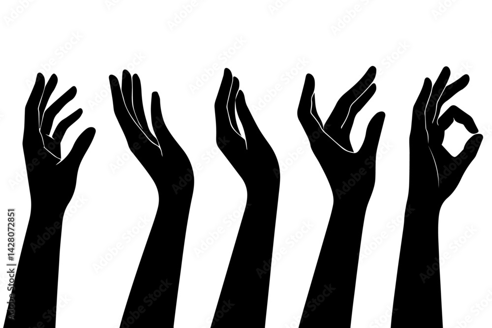 Obraz premium hands reaching for something, vector illustration