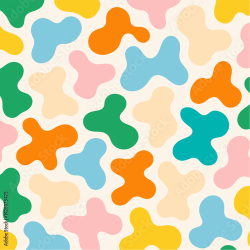 seamless pattern with multicolor clouds, vector illustration