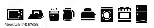 Minimalist Home Appliances Icons
