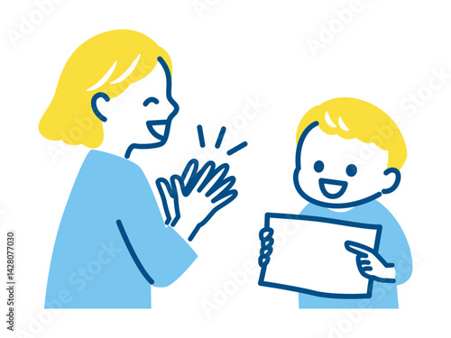 mother praise her son for his work