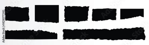 Realistic set of ripped white paper sheets Vector