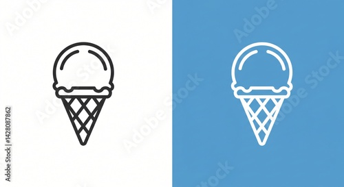 ice cream food cold sweet dessert icon logo design banner symbol