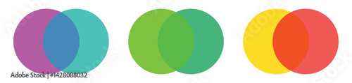 Intersecting two colored circles icon vector. overlapping circles venn diagram for math lesson. venn diagram chart vector. vector illustration on transparent background