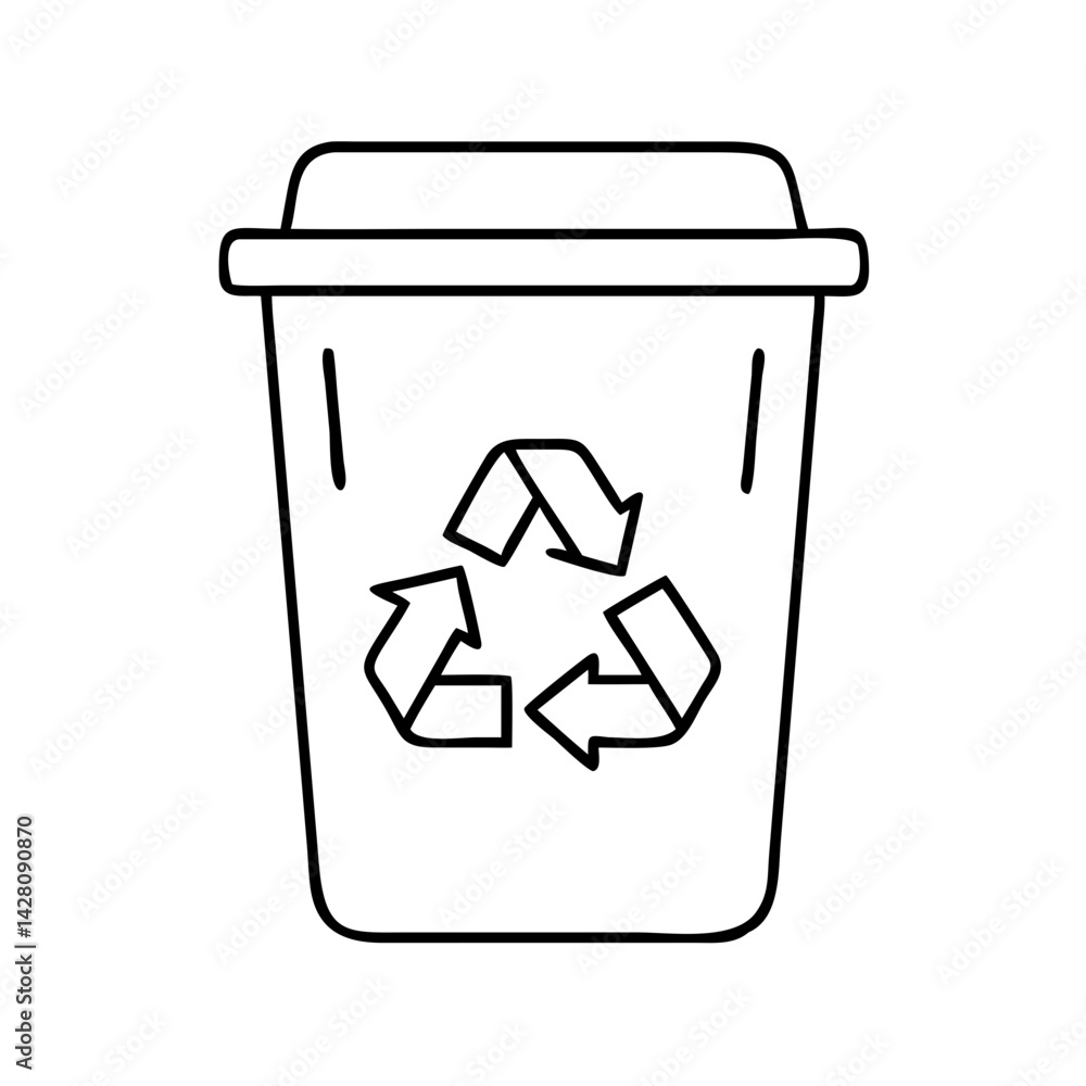 trash can with recycling sign icon, trash can with recycling sign line art - simple line art of trash can with recycling sign, perfect for trash can with recycling sign logos and icons trash can with recycling sign icon, trash can with recycling sign line art - simple line art of trash can with recycling sign, perfect for trash can with recycling sign logos and icons