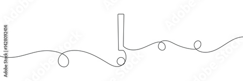 Continuous linear drawing of exclamation mark. Single-line drawing of an exclamation mark. Exclamation mark in one line style. Vector illustration .EPS 10  .