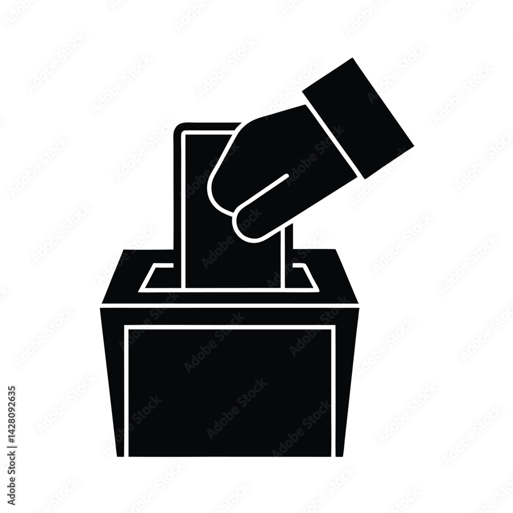 Voting Bulletin in Hand Icon Symbolizing Election Voting Bulletin in Hand Icon Symbolizing Election