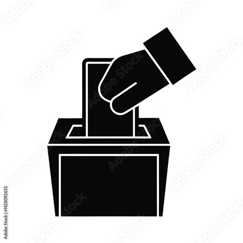 Voting Bulletin in Hand Icon Symbolizing Election