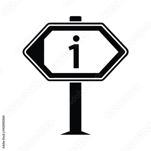 Info Sign Icon with Blue and Black Letter I Design