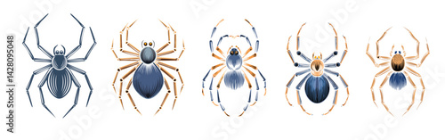 vector illustration set of spider insect graphic design