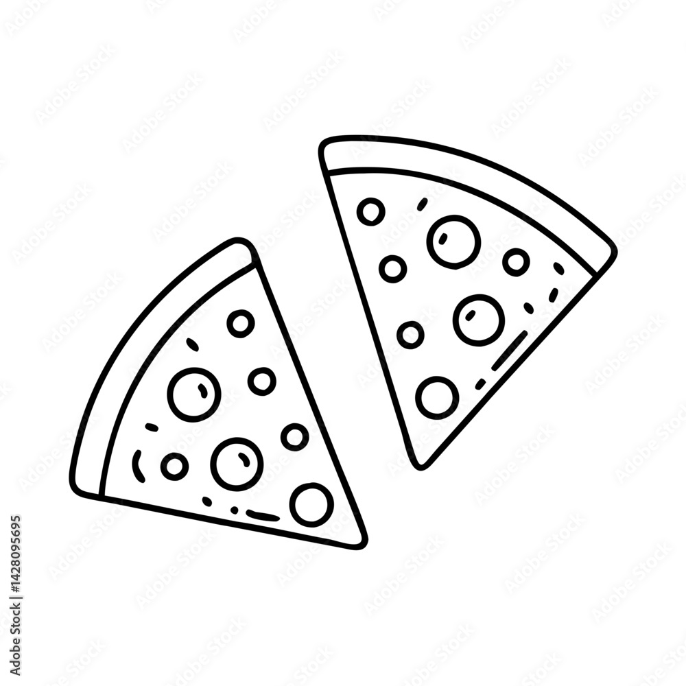 two slices of pizza icon, two slices of pizza line art - simple line art of two slices of pizza, perfect for two slices of pizza logos and icons two slices of pizza icon, two slices of pizza line art - simple line art of two slices of pizza, perfect for two slices of pizza logos and icons