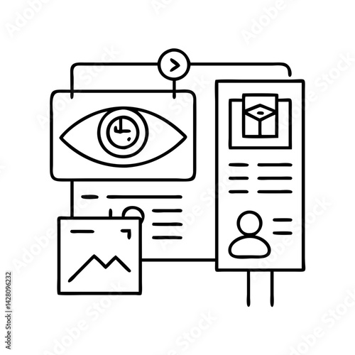vision board icon, vision board line art - simple line art of vision board, perfect for vision board logos and icons