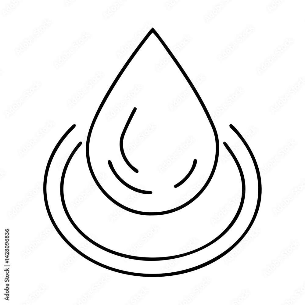 Fototapeta premium water droplet icon, water droplet line art - simple line art of water droplet, perfect for water droplet logos and icons