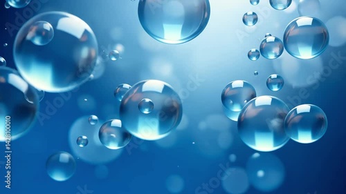 Wallpaper Mural Sparkling Blue Bubbles Abstract Background Texture Torontodigital.ca