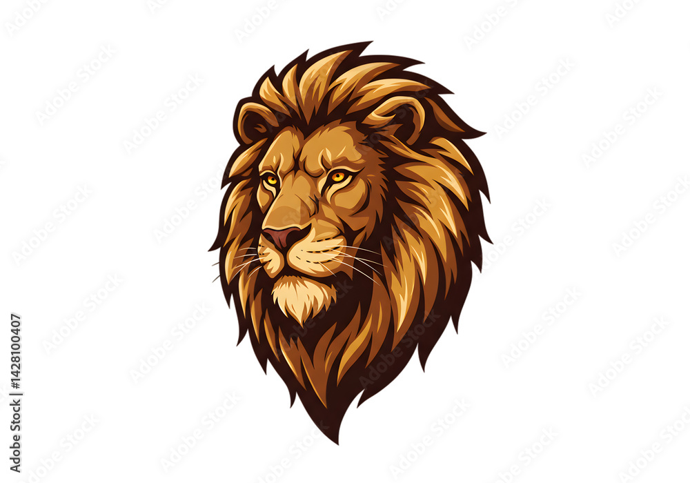 Obraz premium Majestic Lion Head: Powerful Vector Illustration transparent background