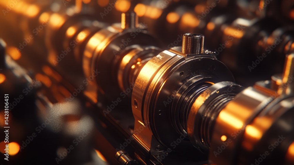Industrial thread spindles feeding into a plastic molding line for electrical parts Industrial thread spindles feeding into a plastic molding line for electrical parts
