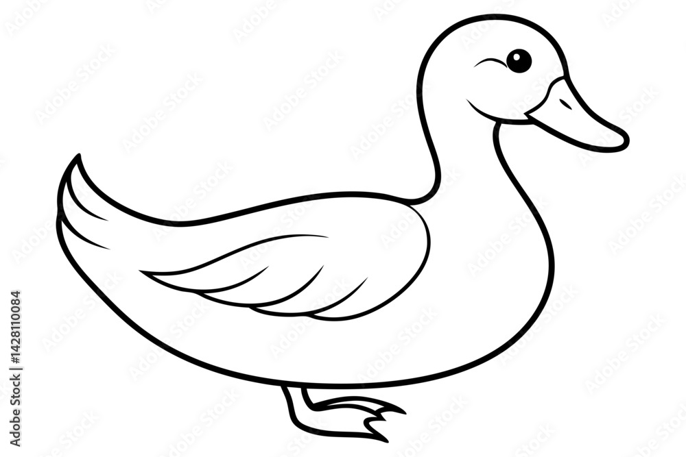 duck silhouette line art vector illustration with a white background duck silhouette line art vector illustration with a white background