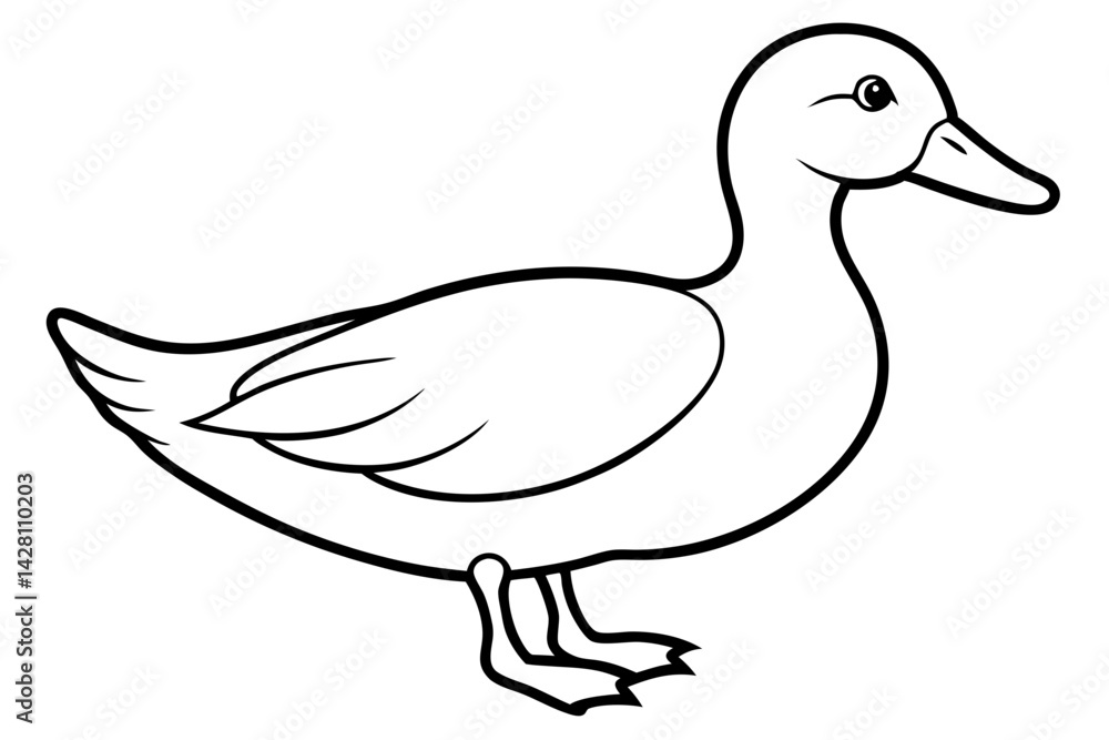 duck silhouette line art vector illustration with a white background duck silhouette line art vector illustration with a white background