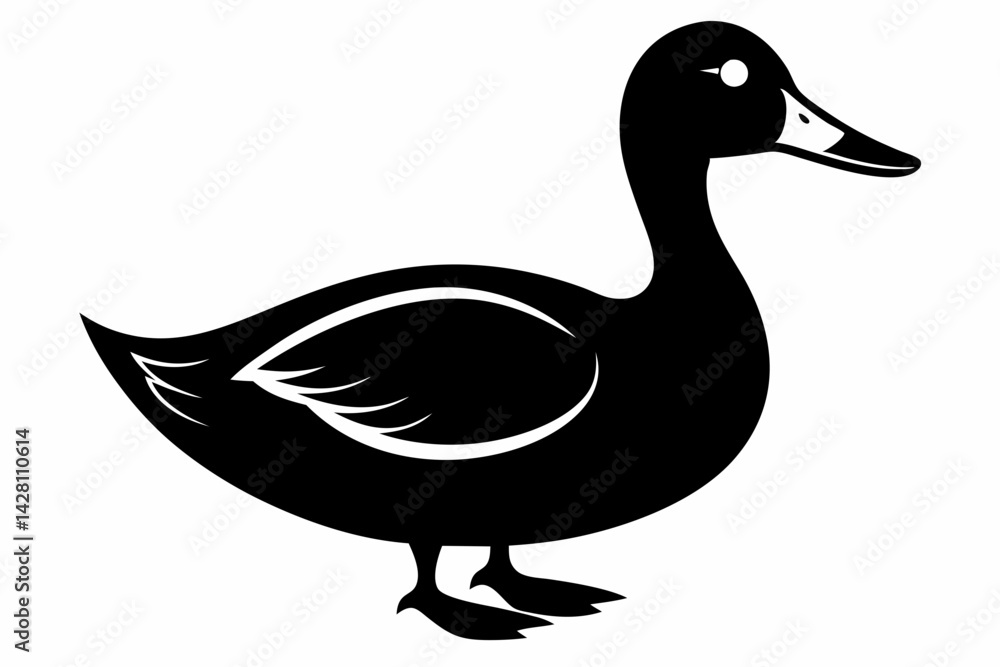 duck silhouette line art vector illustration with a white background duck silhouette line art vector illustration with a white background