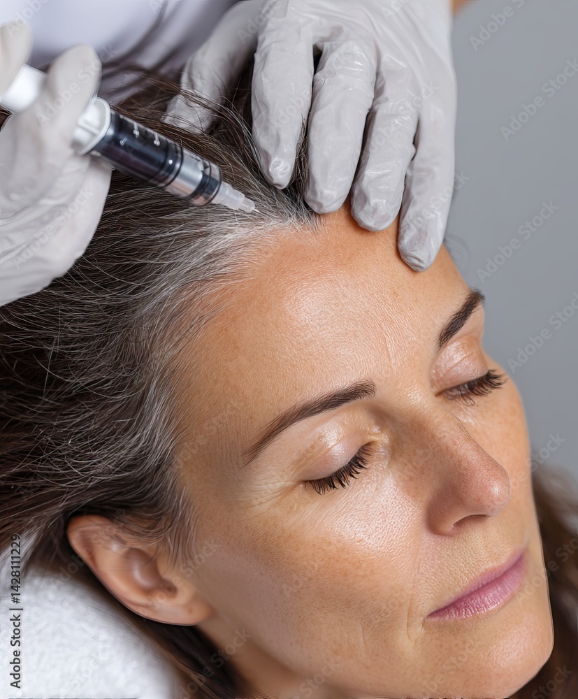 Naklejka premium Advanced alopecia solutions microneedling