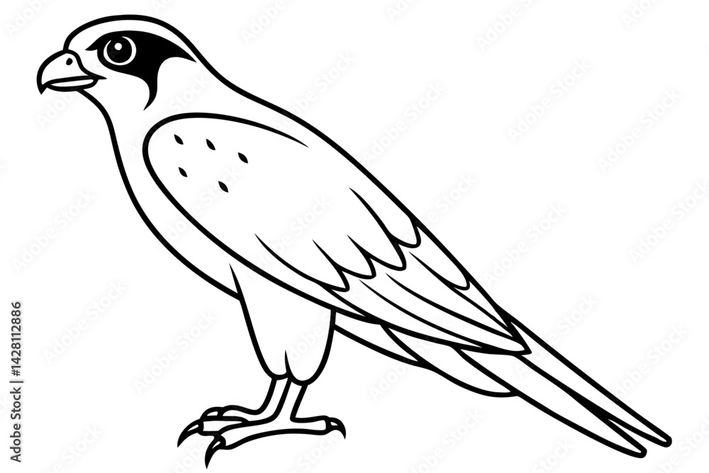 falcon silhouette line art vector illustration with a white background falcon silhouette line art vector illustration with a white background