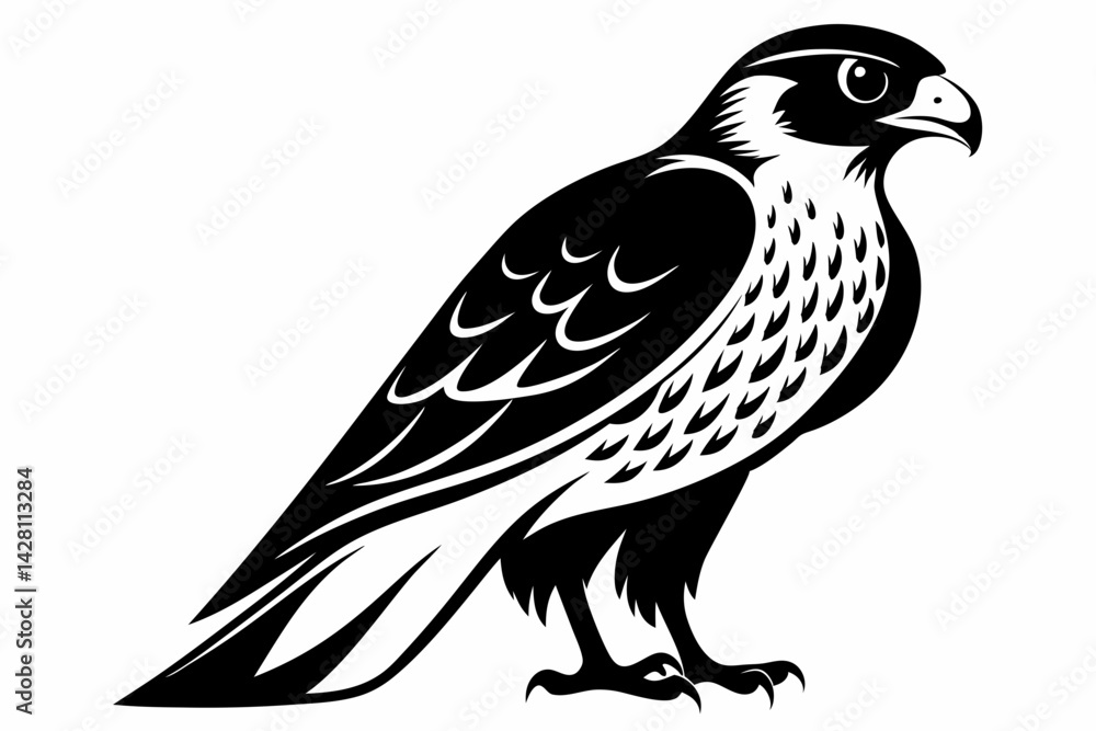falcon silhouette line art vector illustration with a white background falcon silhouette line art vector illustration with a white background