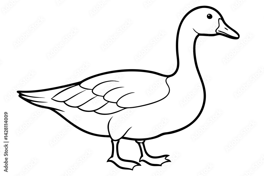 goose silhouette line art vector illustration with a white background goose silhouette line art vector illustration with a white background