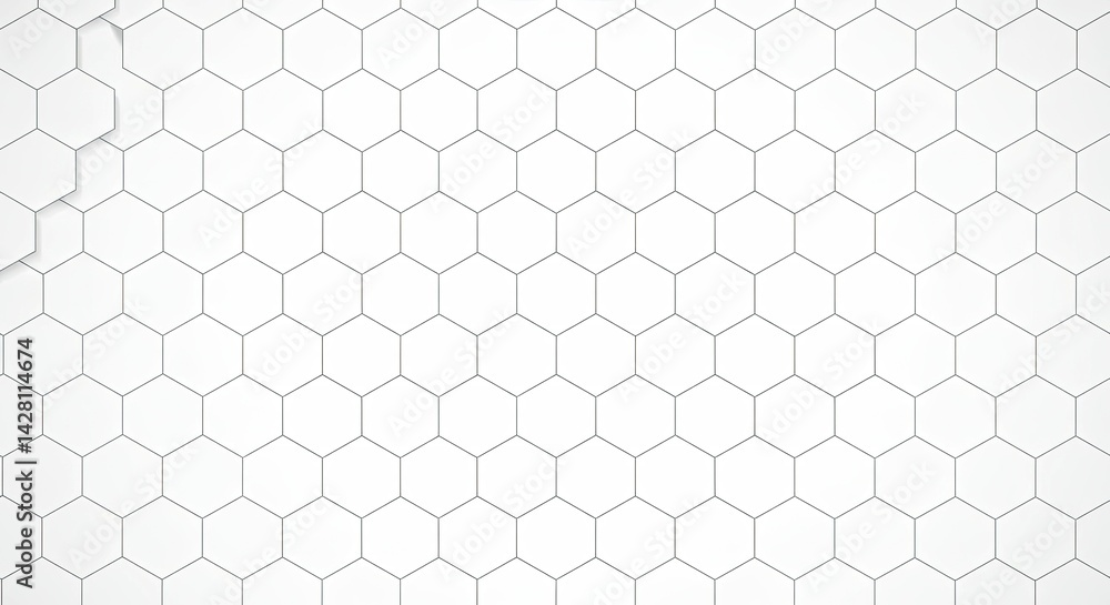 Naklejka premium Vector Banner Design with White Background and Geometric Hexagon Pattern