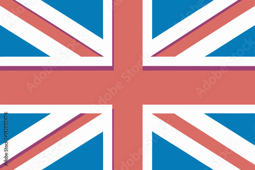 United kingdom flag flat design illustration national symbol of great britain and uk identity