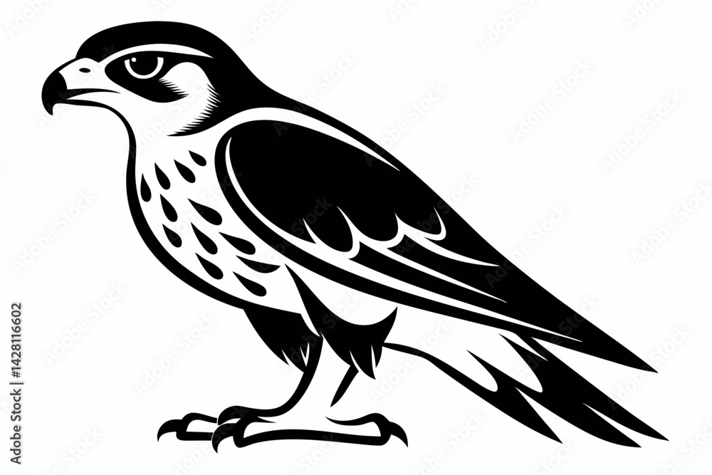 hawk silhouette line art vector illustration with a white background hawk silhouette line art vector illustration with a white background