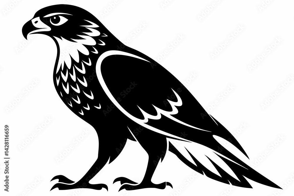 hawk silhouette line art vector illustration with a white background hawk silhouette line art vector illustration with a white background