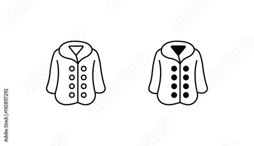 Ful Coat icon design with white background stock illustration