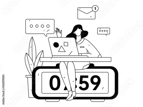 Home indoor character scene flat vector concept operation hand drawn illustration
